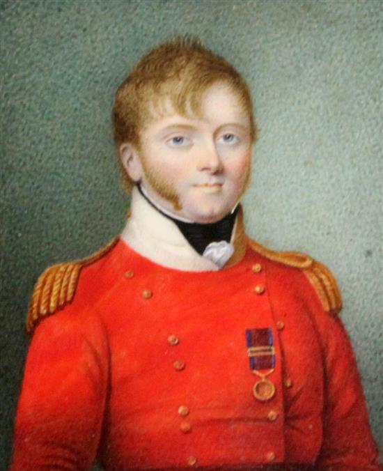 English School c. 1814 possibly Alexander Gallaway Portrait miniature of Major Arthur Rowley Heyland (1781-1815)